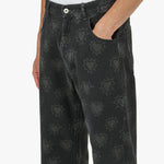 RASSVET (PACCBET) Hearts Print Denim Trousers / Black 4