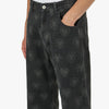 RASSVET (PACCBET) Hearts Print Denim Trousers / Black 4