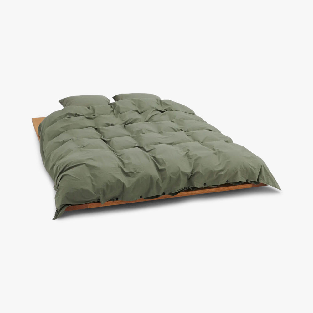 Tekla Cotton Percale Pillowcase / Olive Green