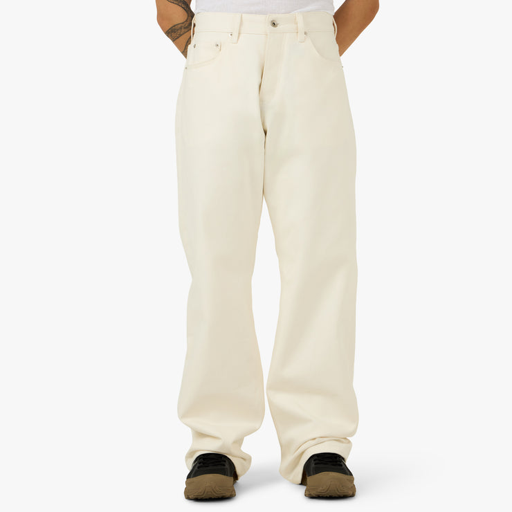 PlazaWorks Modern Wide 5 Pocket Jean Off-White 1