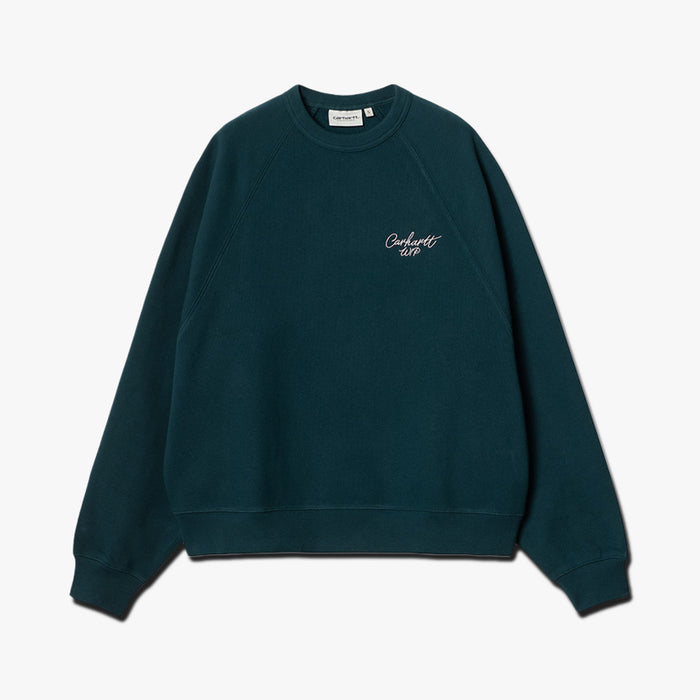 Carhartt WIP Women's Signature Sweatshirt Duck Blue / White 1