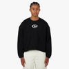 4YE Swoosh Raw Hem Crewneck Black / White 1