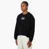 4YE Swoosh Raw Hem Crewneck Black / White 2