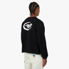 4YE Swoosh Raw Hem Crewneck Black / White 3