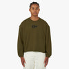 Chandail à col ras du cou 4YE Swoosh Logo Raw Hem Olive / Noir 1