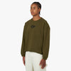 Chandail à col ras du cou 4YE Swoosh Logo Raw Hem Olive / Noir 2