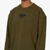 Chandail à col ras du cou 4YE Swoosh Logo Raw Hem Olive / Noir 4