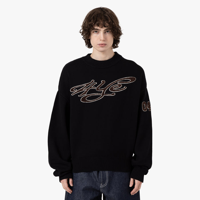 4YE Chenille Chandail en tricot / Noir 1