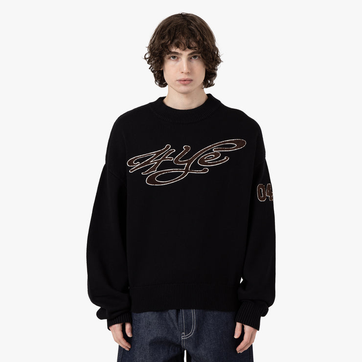 4YE Chenille Chandail en tricot / Noir 1