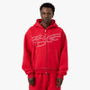 4YE Signature Zip Hoodie / Red / White 1