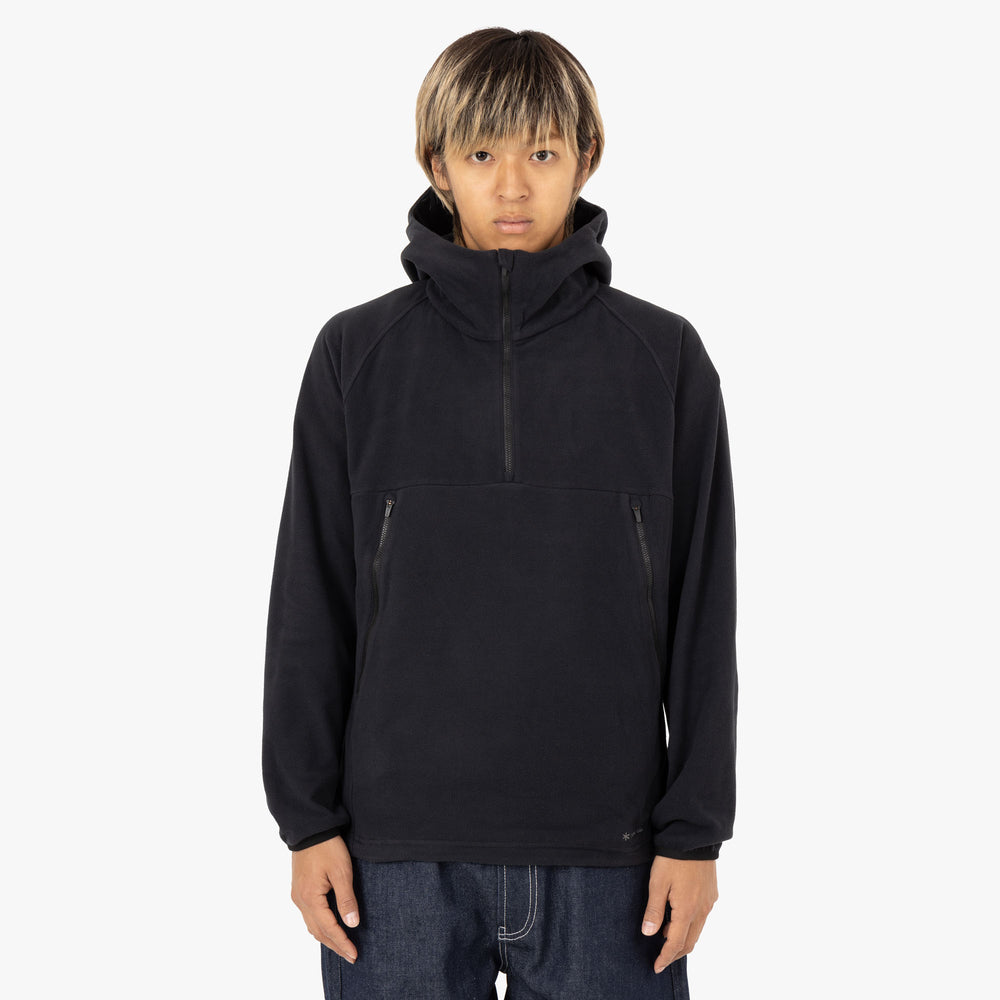 Snow Peak Micro Fleece Half Zip Hoodie Black – Livestock