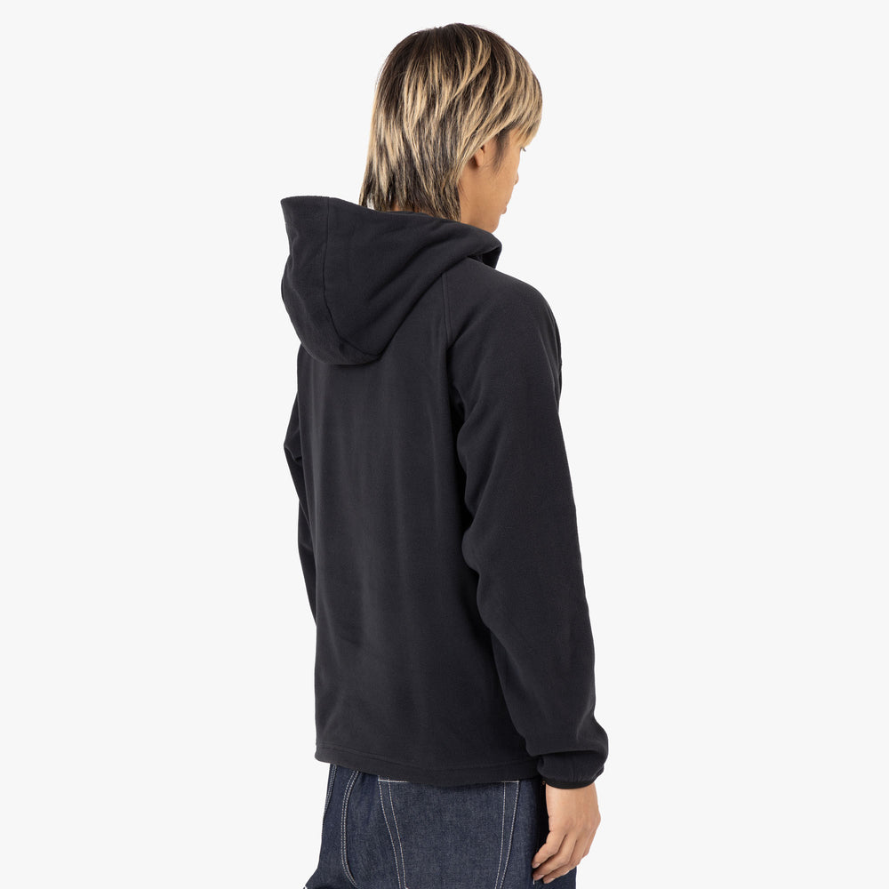 Snow Peak Micro Fleece Half Zip Hoodie Black Livestock