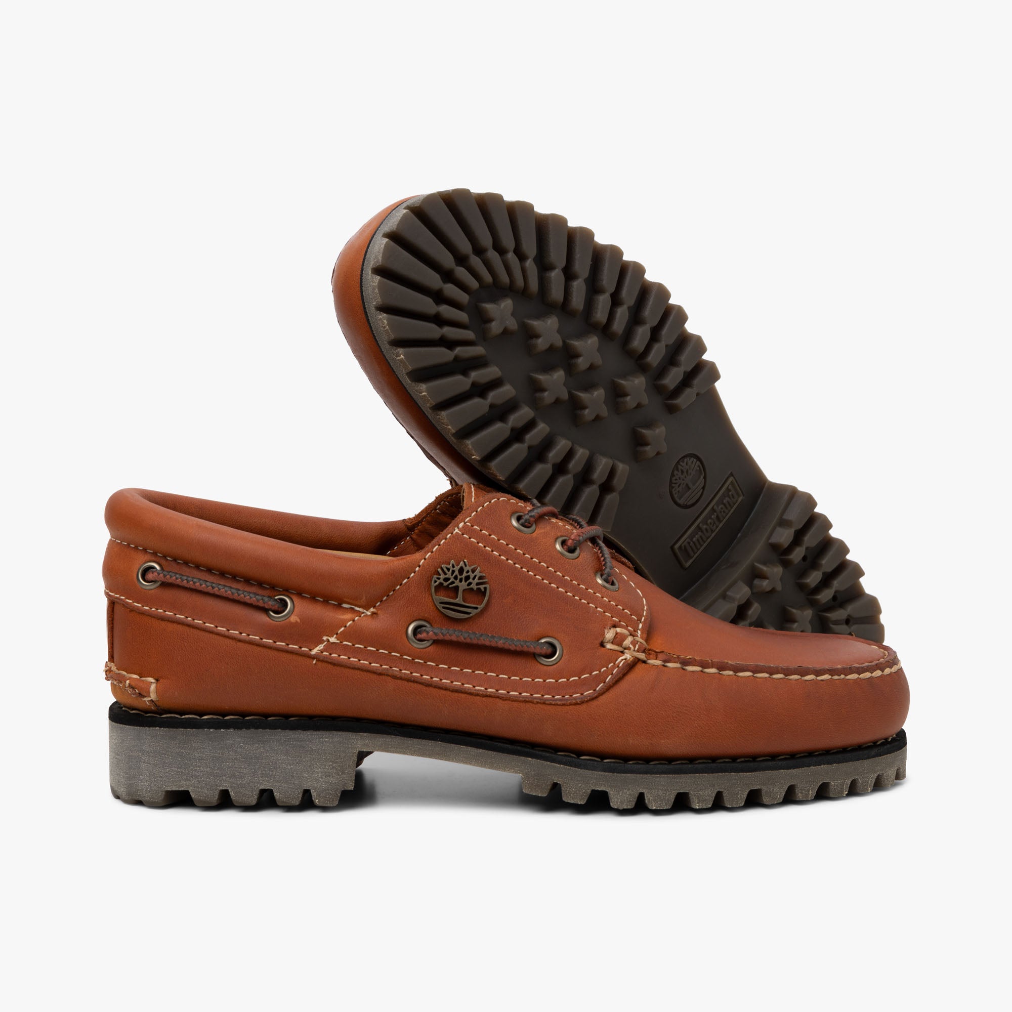 Timberland Authentic 3-Eye Boat Shoe / Orange Full Grain – Livestock