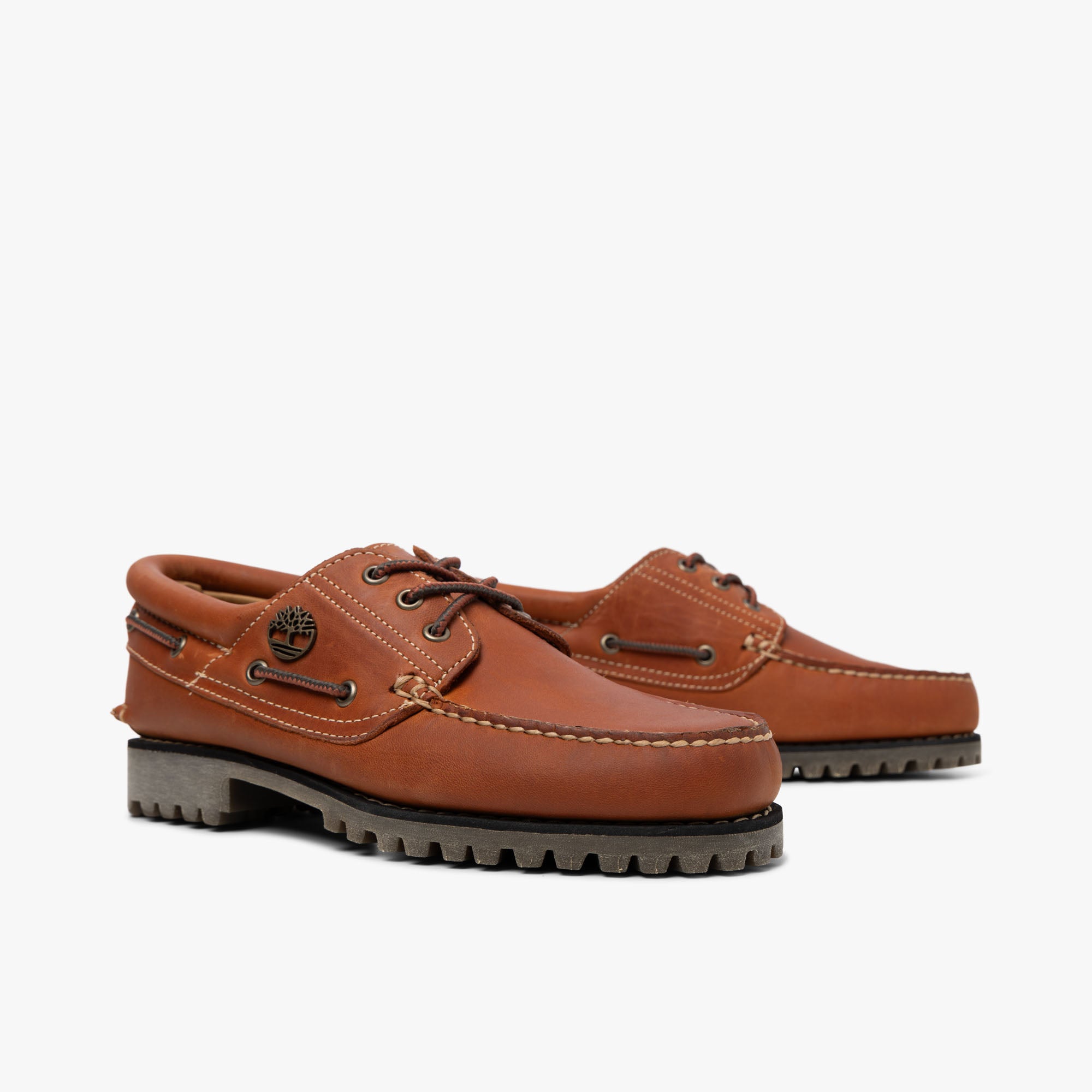 Timberland Authentic 3-Eye Boat Shoe / Orange Full Grain – Livestock