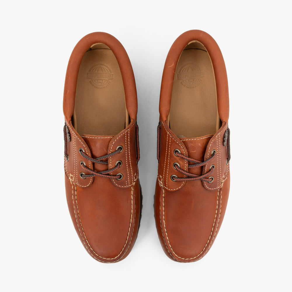 Timberland Authentic 3-Eye Boat Shoe / Orange Full Grain – Livestock