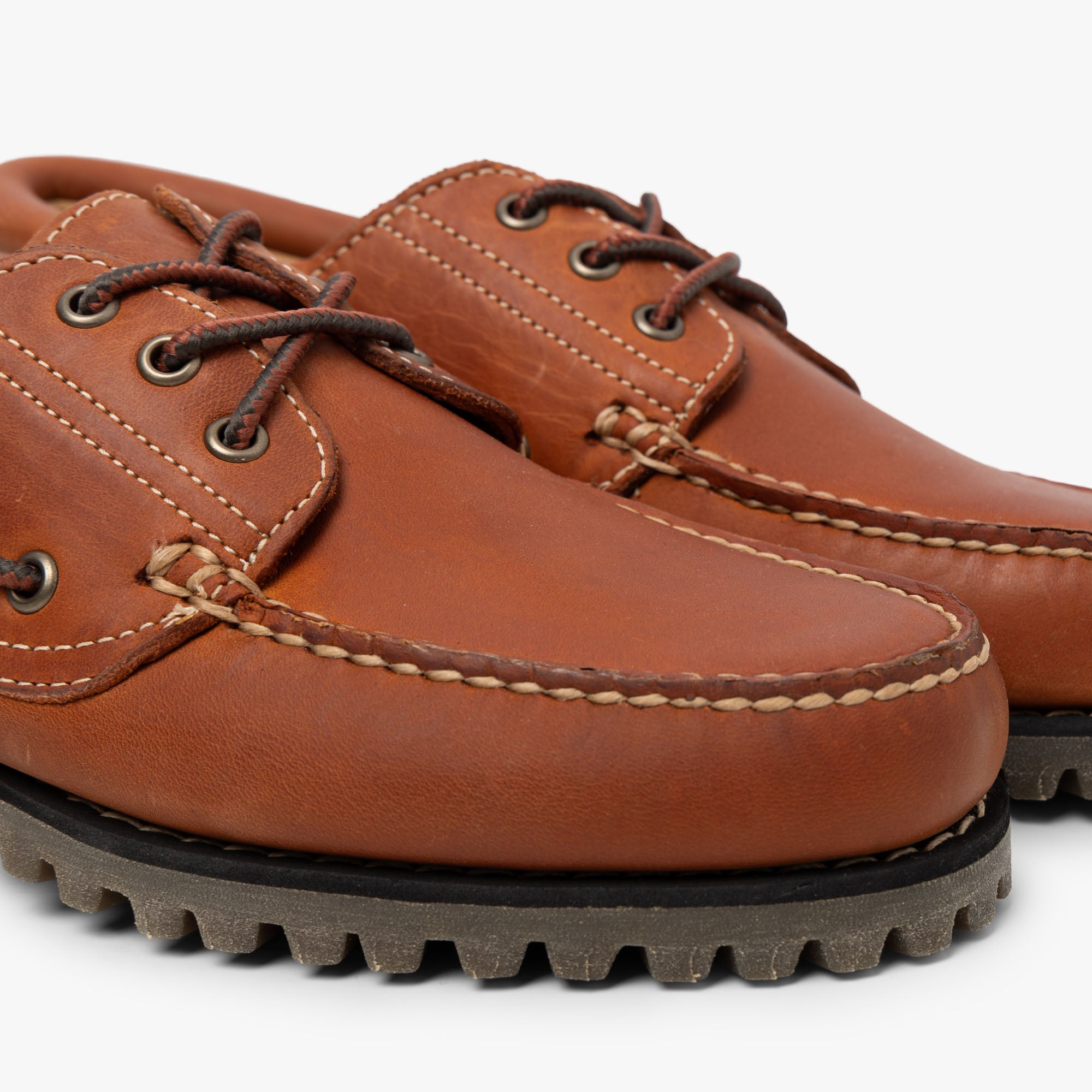 Timberland Authentic 3-Eye Boat Shoe / Orange Full Grain – Livestock