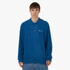 thisisneverthat Script Shaggy Knit Polo Shirt / Blue 1