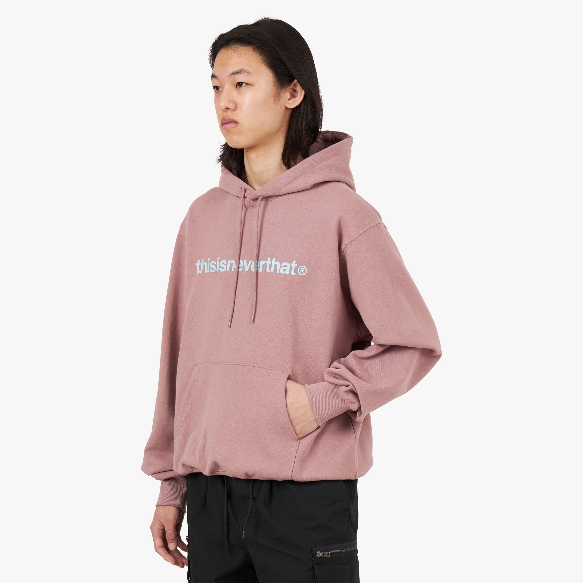 thisisneverthat T Logo Pullover Hoodie Dusty Pink