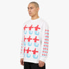 The Trilogy Tapes Red And Blue Split Longsleeve / White 2