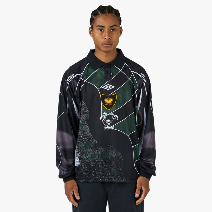 Umbro 95/96 Longsleeve Polo Dark Green / Black 1