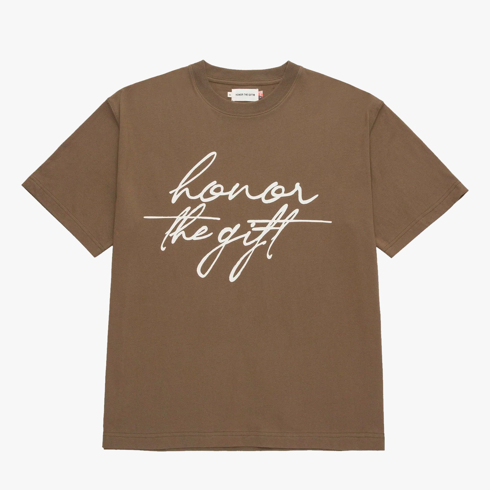 Honor The Gift HTG Script T-shirt / Olive 1