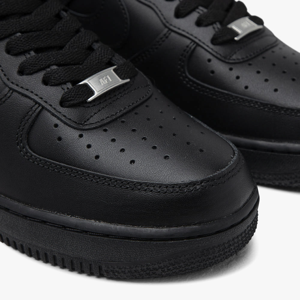 Black leather air force 1 hotsell