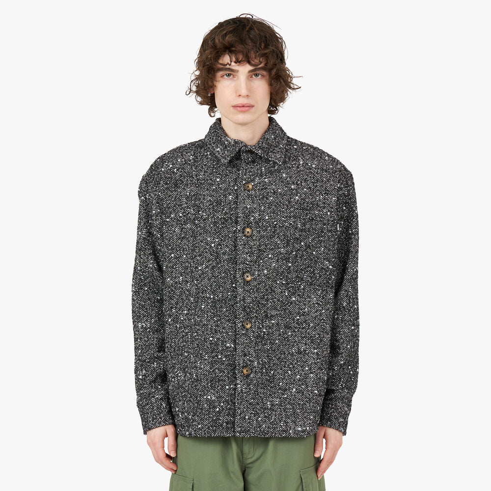 Fucking Awesome Herringbone Heavyweight Flannel Overshirt / Black 
