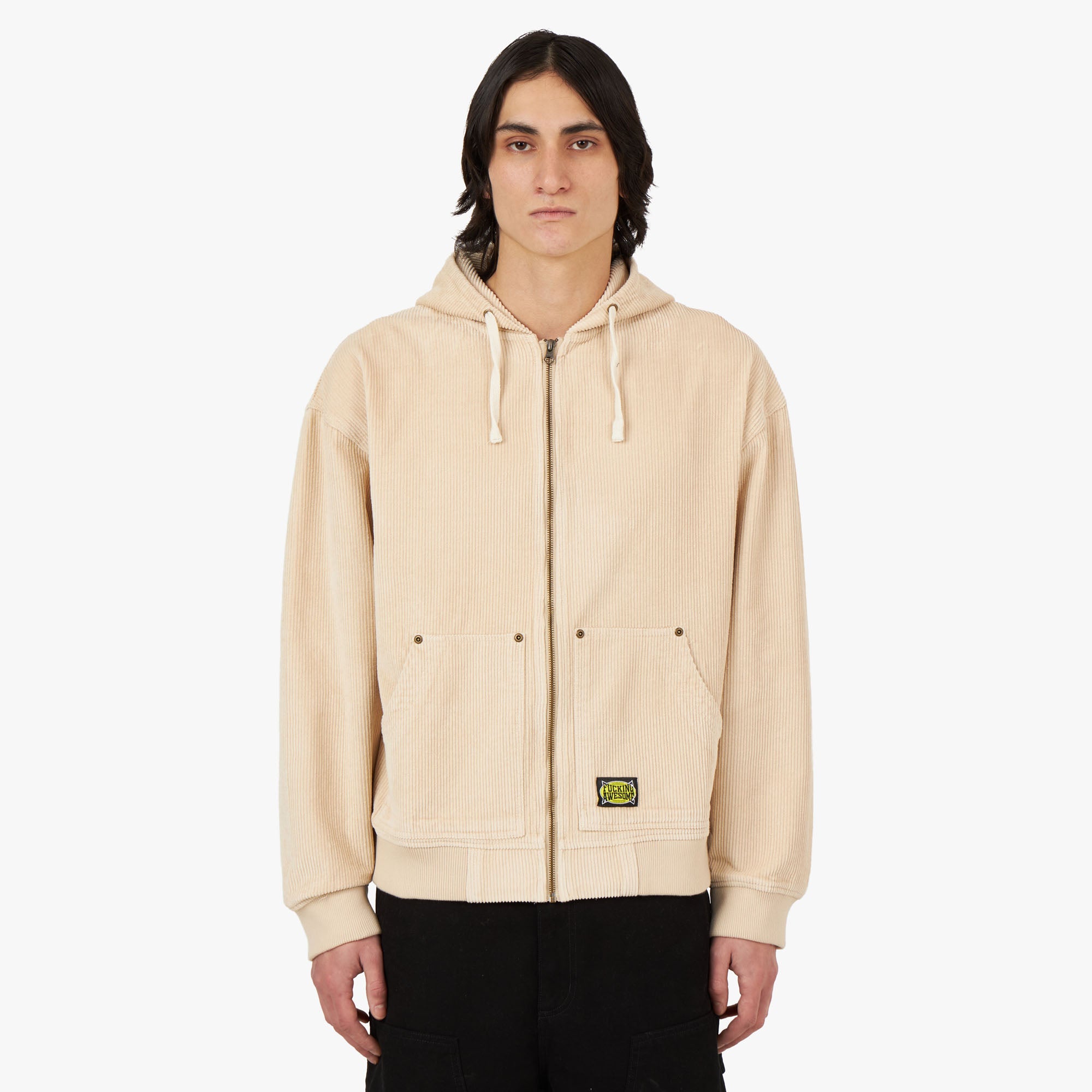 Fucking Awesome KO Corduroy Zip Hoodie Jacket / Cream 1