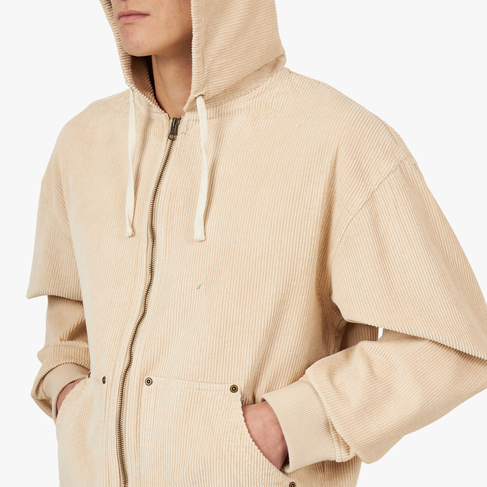 Fucking Awesome KO Corduroy Zip Hoodie Jacket Cream Livestock