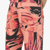 RASSVET (PACCBET) Flower Print Single Knee Baggy Denim Trousers / Pink 5