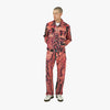RASSVET (PACCBET) Flower Print Single Knee Baggy Denim Trousers / Pink 6