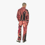 RASSVET (PACCBET) Flower Print Single Knee Baggy Denim Trousers / Pink 7