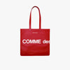 COMME des GARÇONS WALLET Huge Logo Leather Tote Bag / Red 1