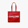 COMME des GARÇONS WALLET Huge Logo Leather Tote Bag / Red 2