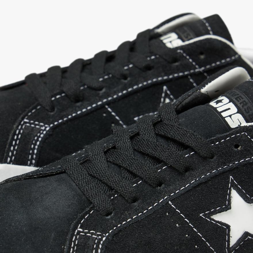 Converse black sale leather one star