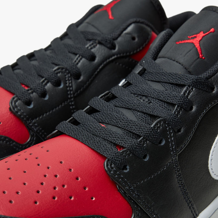Jordan 1 black discount and red and white