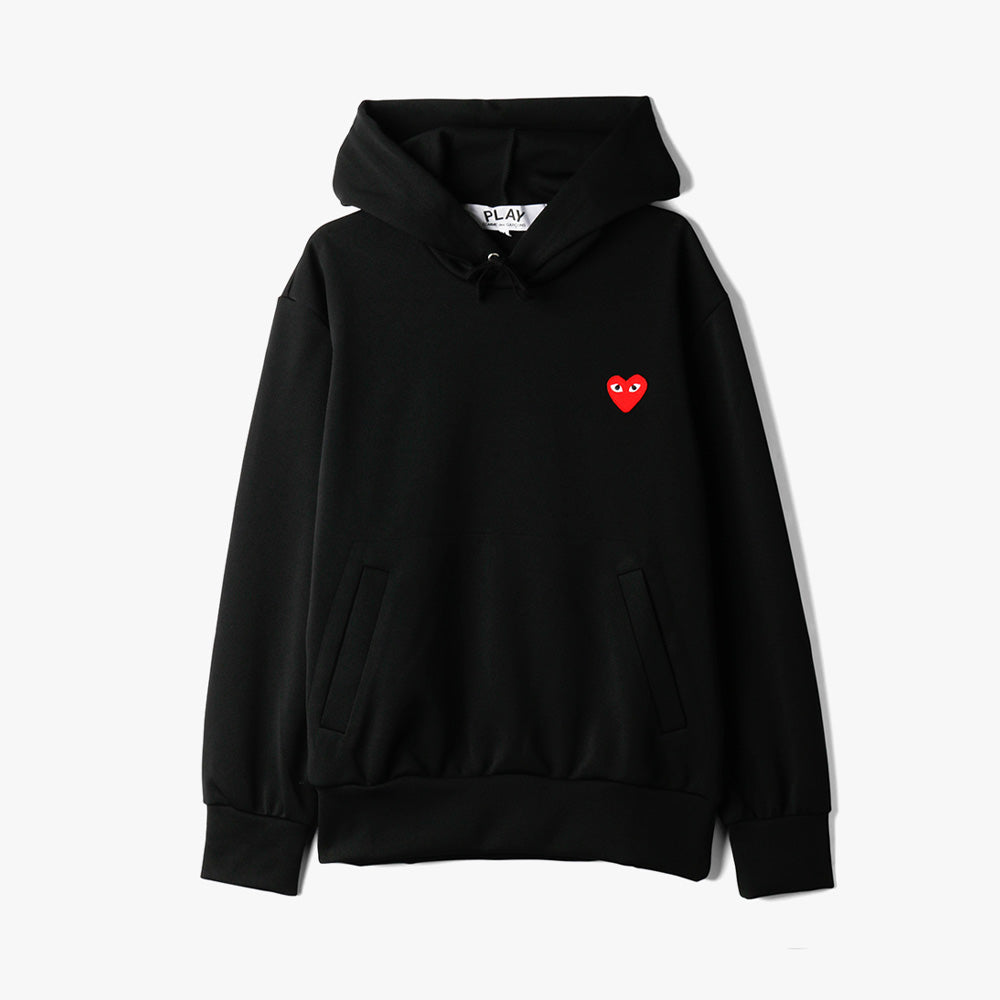 COMME des GARÇONS PLAY Red Heart Pullover Hoodie / Black 1