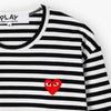 COMME des GARÇONS PLAY Red Heart Striped Long Sleeve T-shirt Black / White 5
