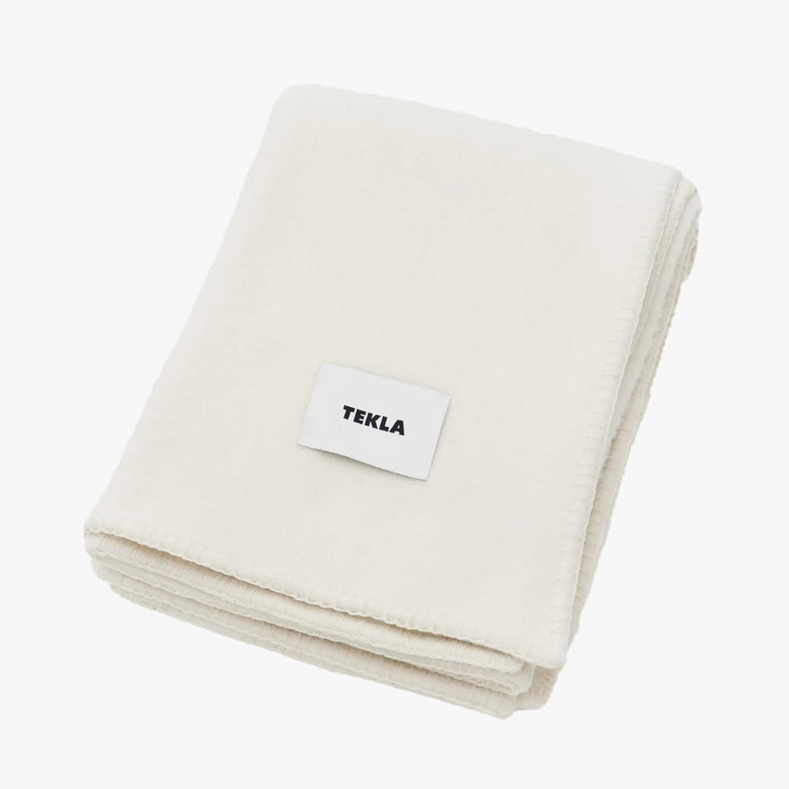 Tekla Merino Wool Blanket Soft White Livestock