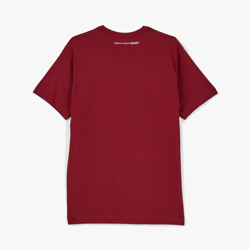 COMME des GARCONS SHIRT Plain Jersey T shirt Burgundy Livestock
