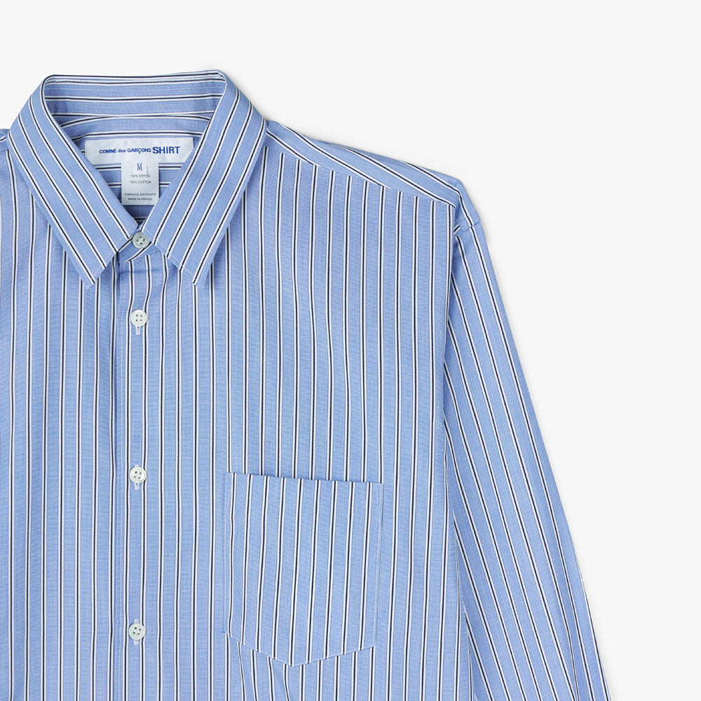 COMME des GAR ONS SHIRT Yarn Dyed Stripe Poplin Shirt / Stripe 114