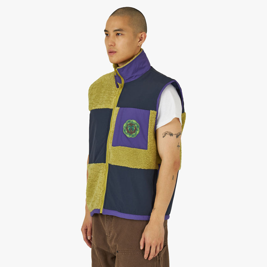 Brain Dead Paneled Field Vest Navy Lime – Livestock