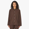 Tekla Poplin Long Sleeve Shirt / Coffee 1
