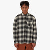 Whim Flannel Cotton Fly Collar Shirt / Shadow Plaid 1