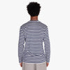 COMME des GARÇONS PLAY Green Heart Striped Long Sleeve T-Shirt Navy / White 3