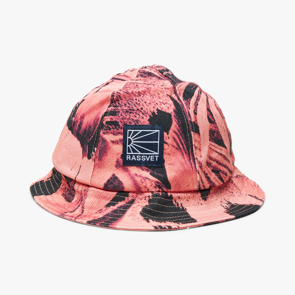 Flower print bucket hat top