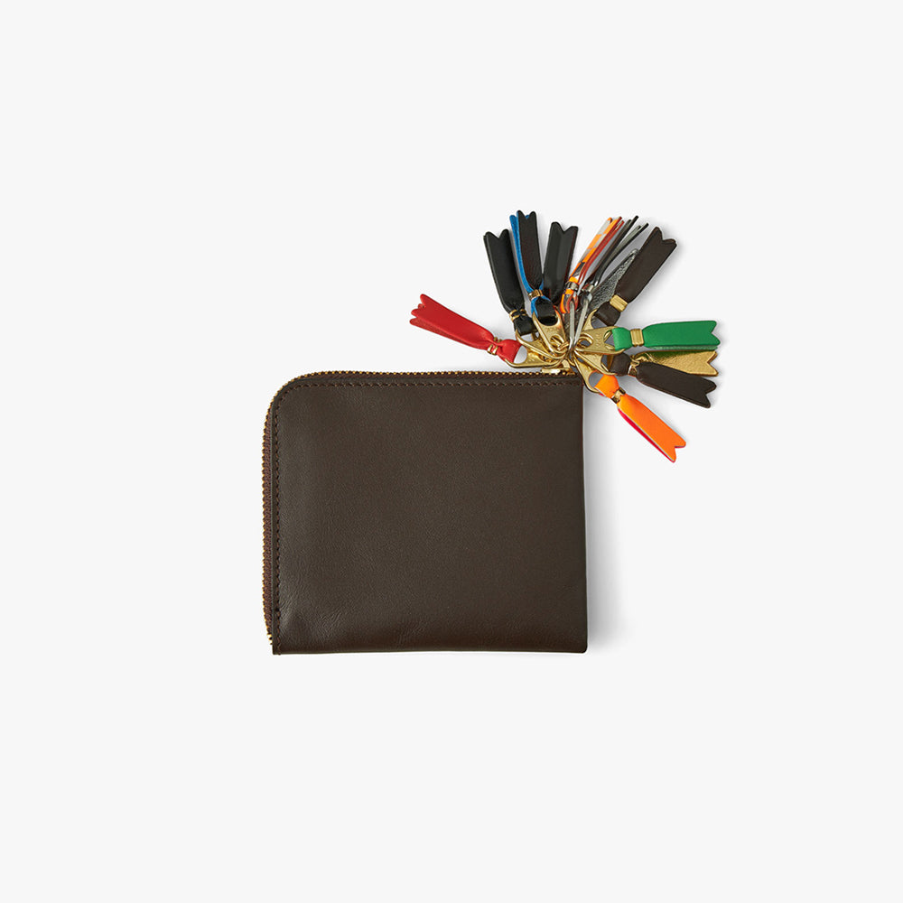 COMME des GARCONS WALLET Small Zipper Pull Wallet Brown Livestock