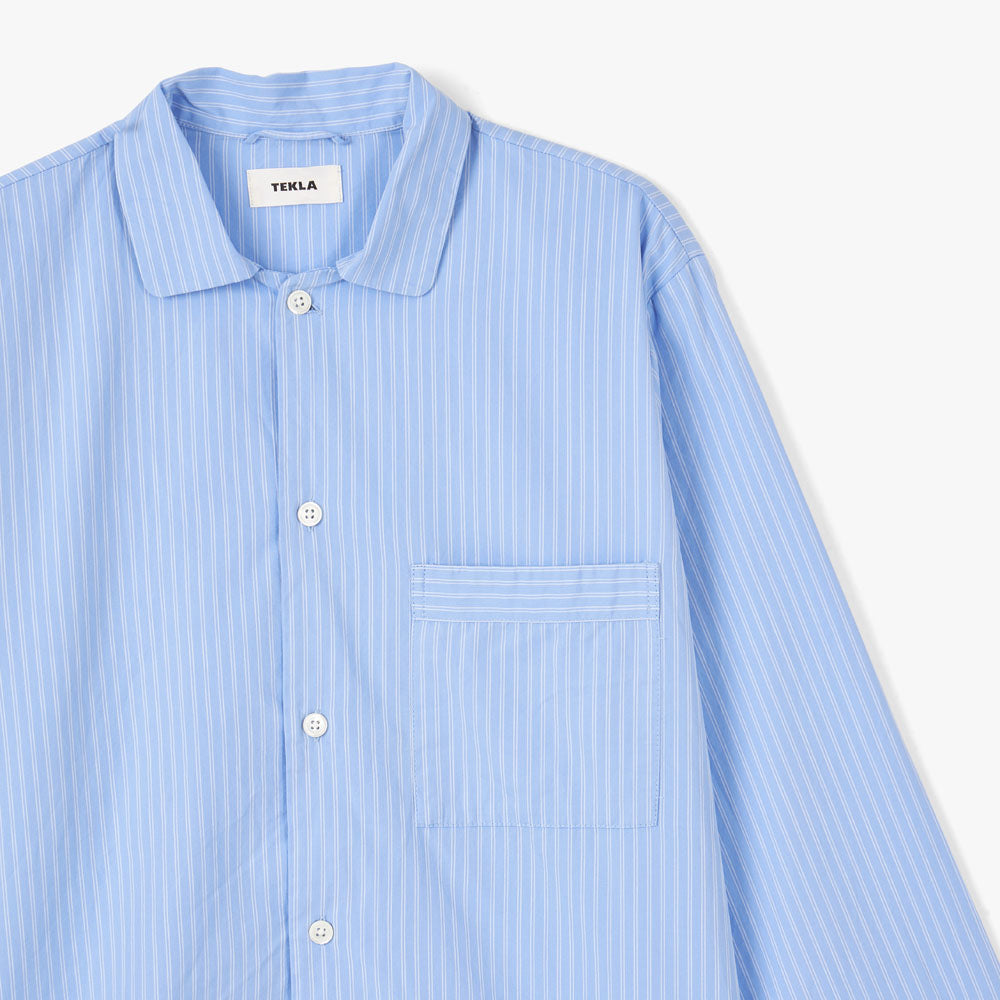 雑誌で紹介された / Shirt Sleeve Long Poplin Tekla Pin Livestock – Stripes ルームウェア・パジャマ