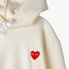 COMME des GARÇONS PLAY Red Heart Pullover Hoodie / Ivory 2