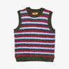 Brain Dead Teddy Fur Striped Vest / Brown Multi 4